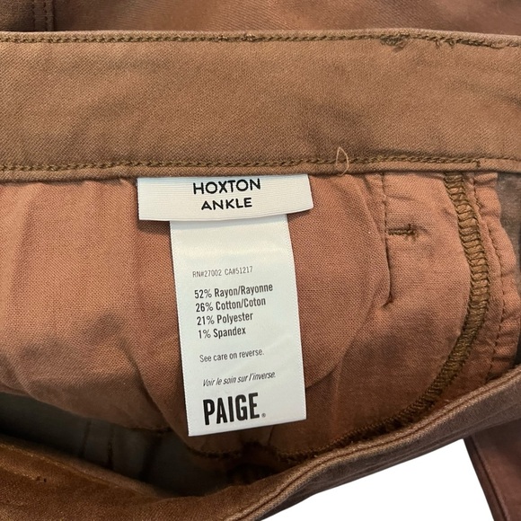 Paige Hoxton Ankle Brown Pants Women’s 31 Rayon Blend Stretch - Picture 5 of 6